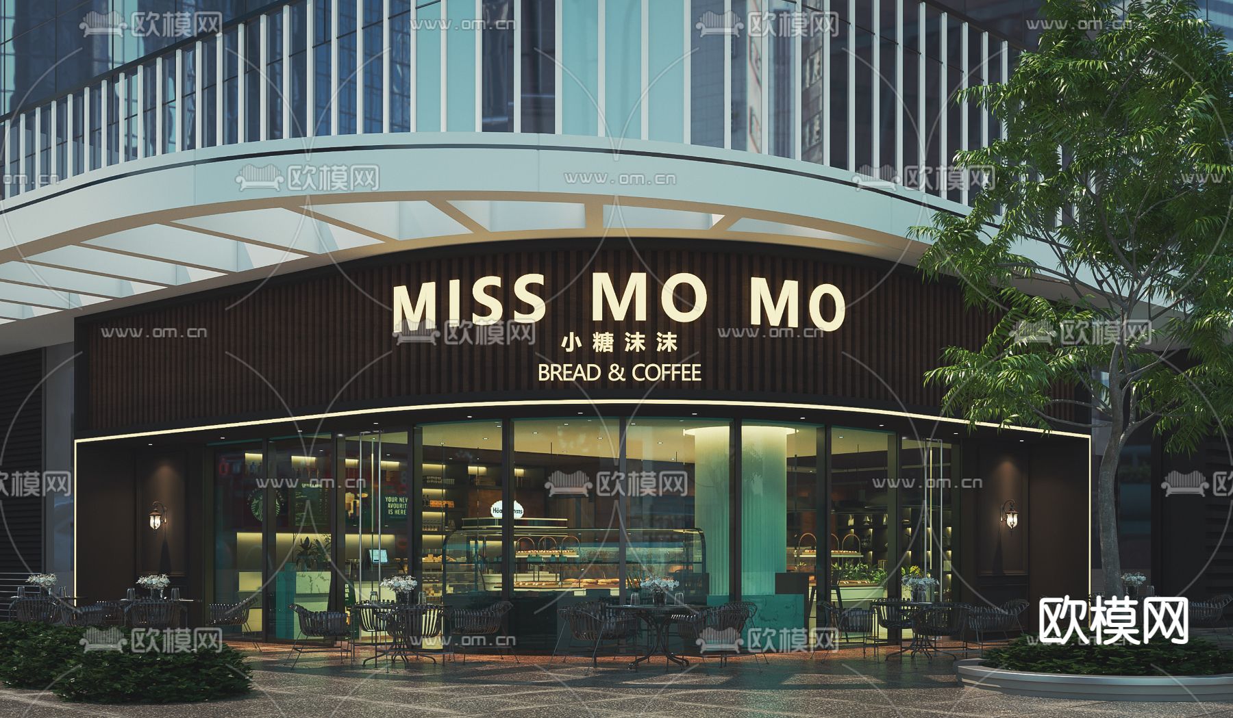 现代咖啡店3d模型下载
