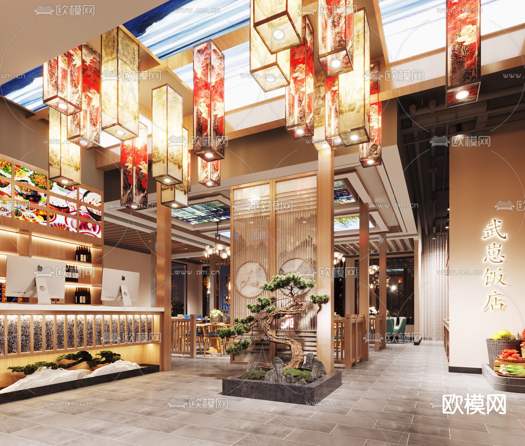 中餐厅3d模型下载（渲染图1）