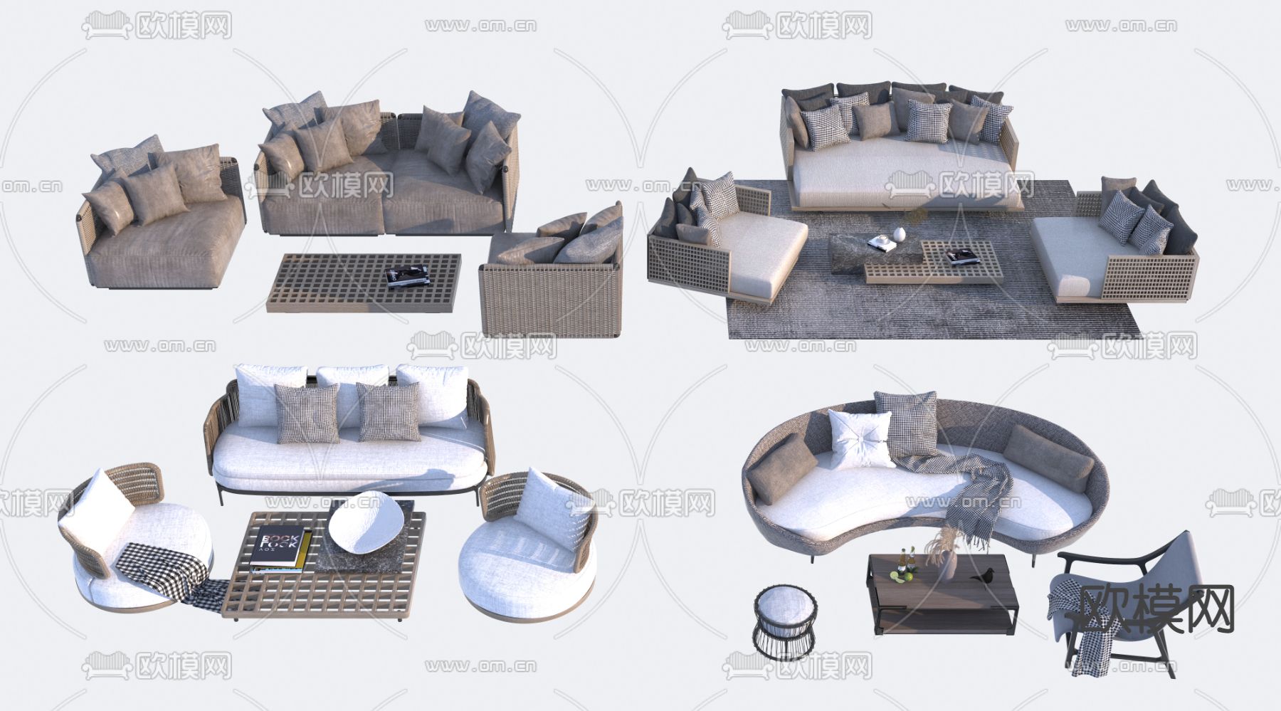户外沙发 组合沙发3d模型下载