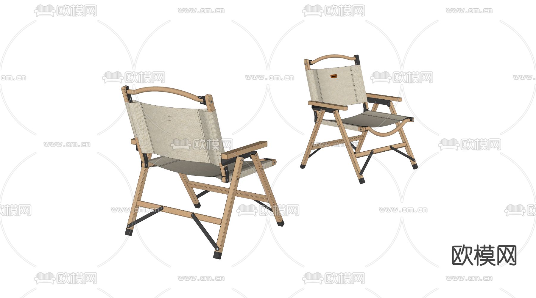 现代户外折叠椅su模型下载（渲染图3）