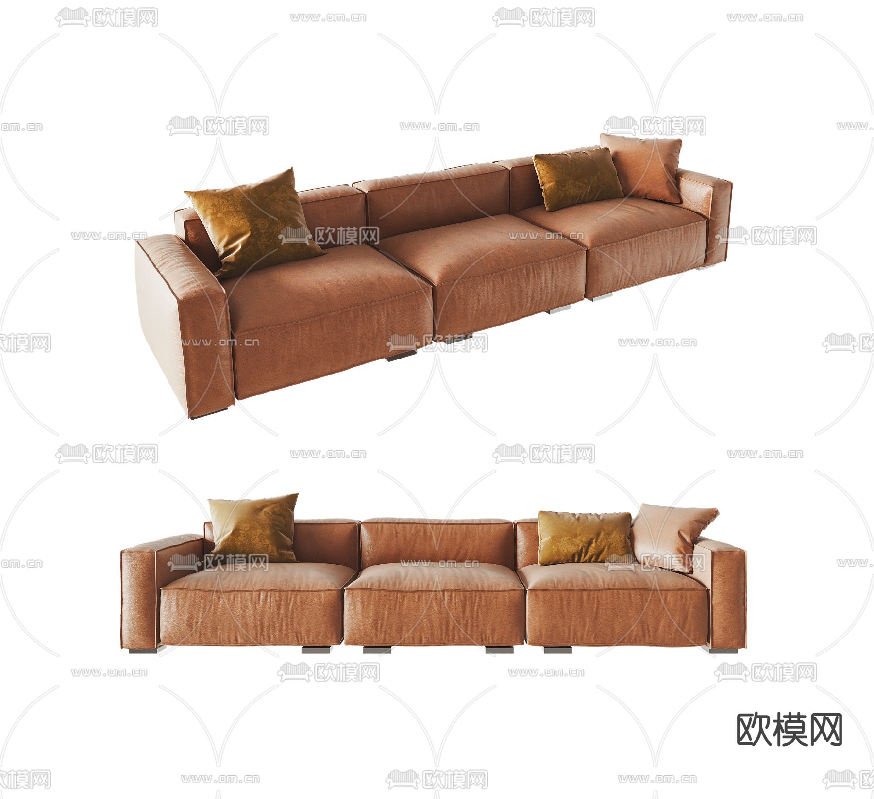 Minotti 多人沙发su模型下载（渲染图1）