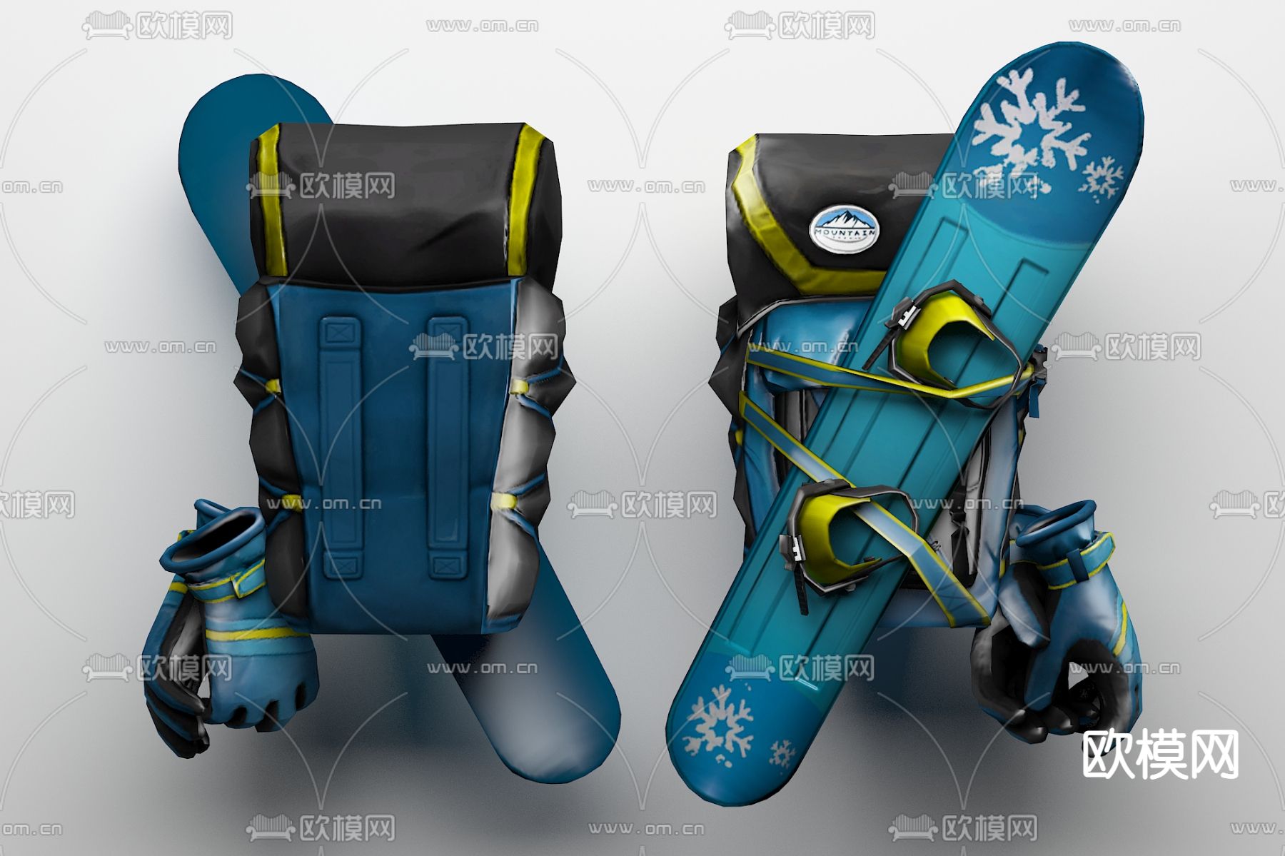 登山包 装备3d模型下载