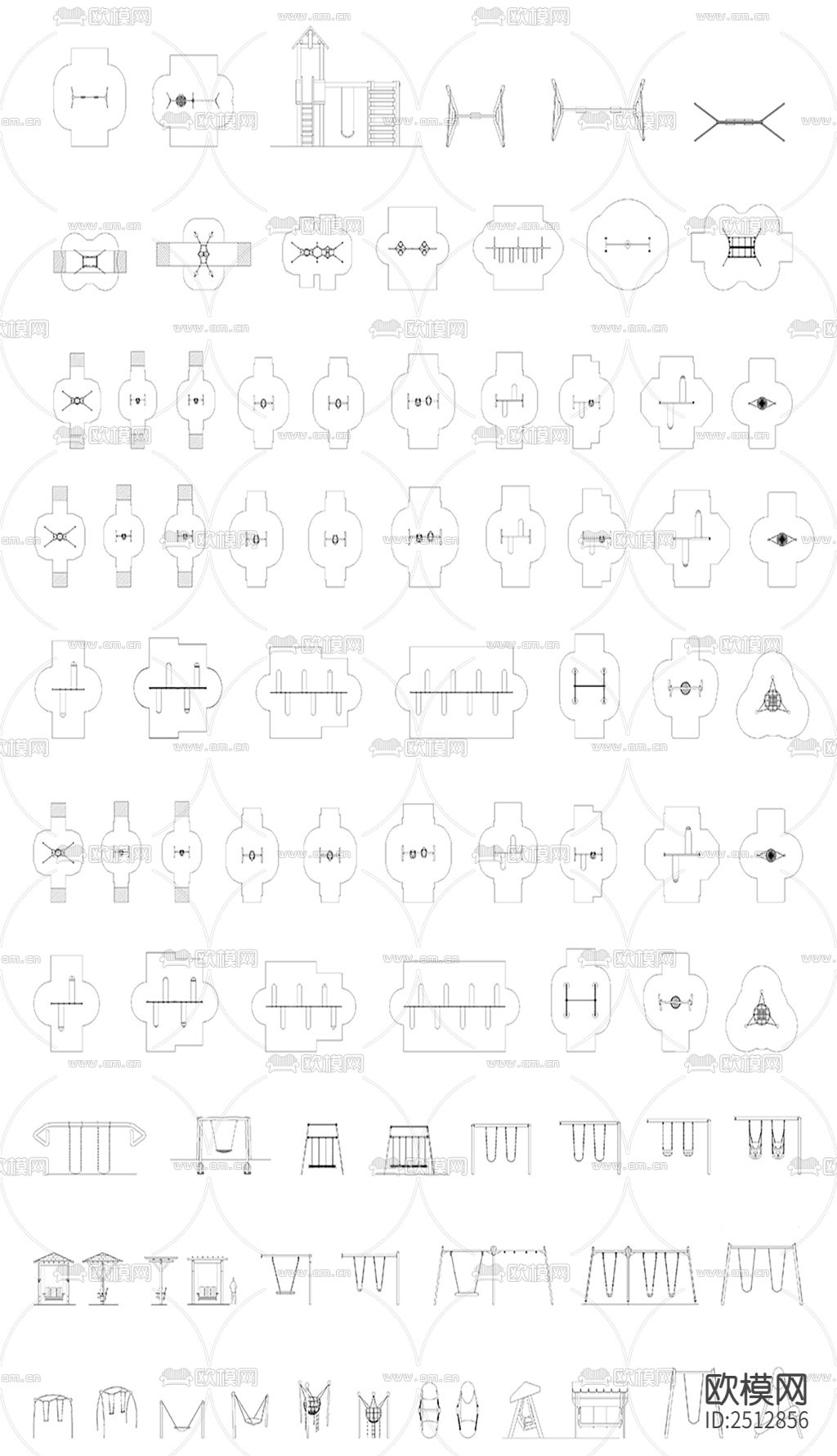 户外秋千cad图库下载（渲染图4）