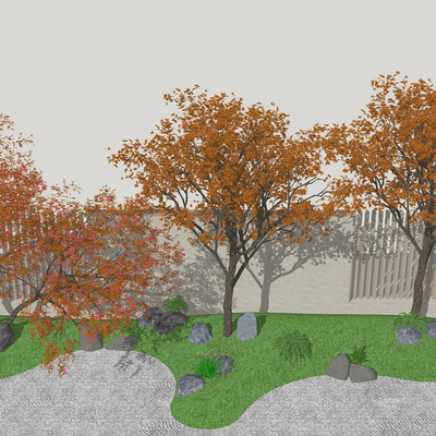  现代景观造型树 植物乔木su模型 