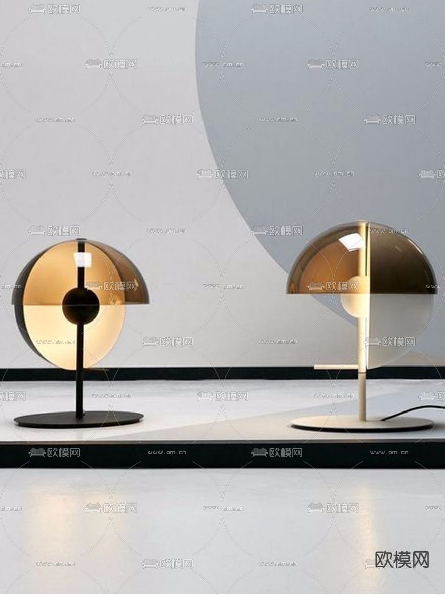 轻奢金属台灯su模型下载
