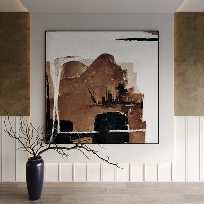 侘寂风装饰画su模型