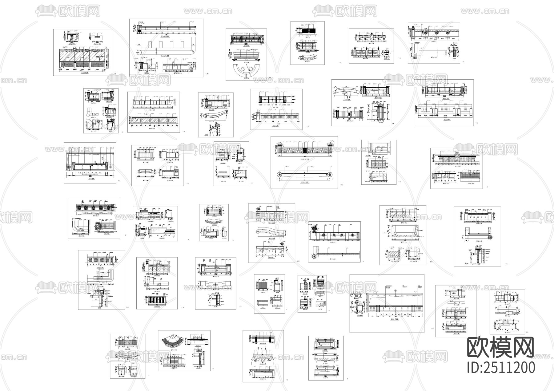 38款服务台吧台CAD图库下载（渲染图1）