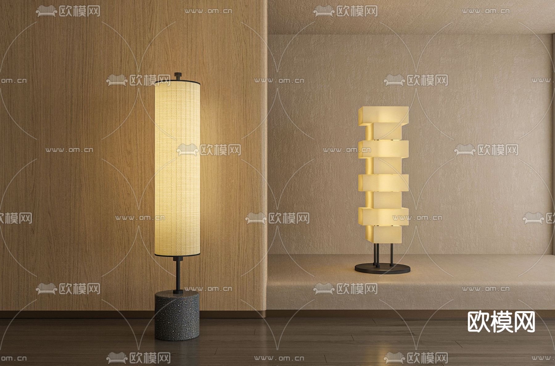 现代落地灯su模型下载