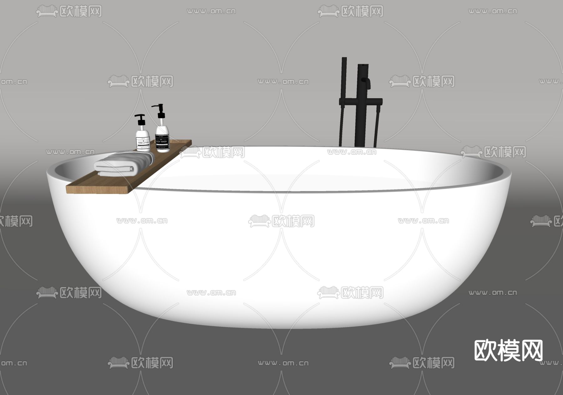 现代浴缸su模型下载（渲染图2）