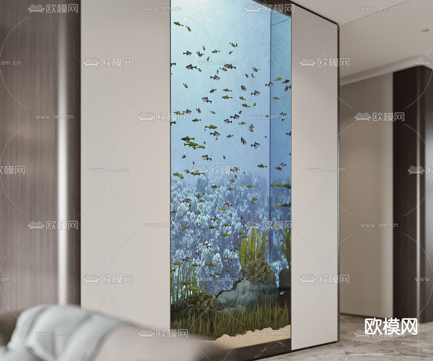 鱼缸 水族箱 观赏鱼3d模型下载