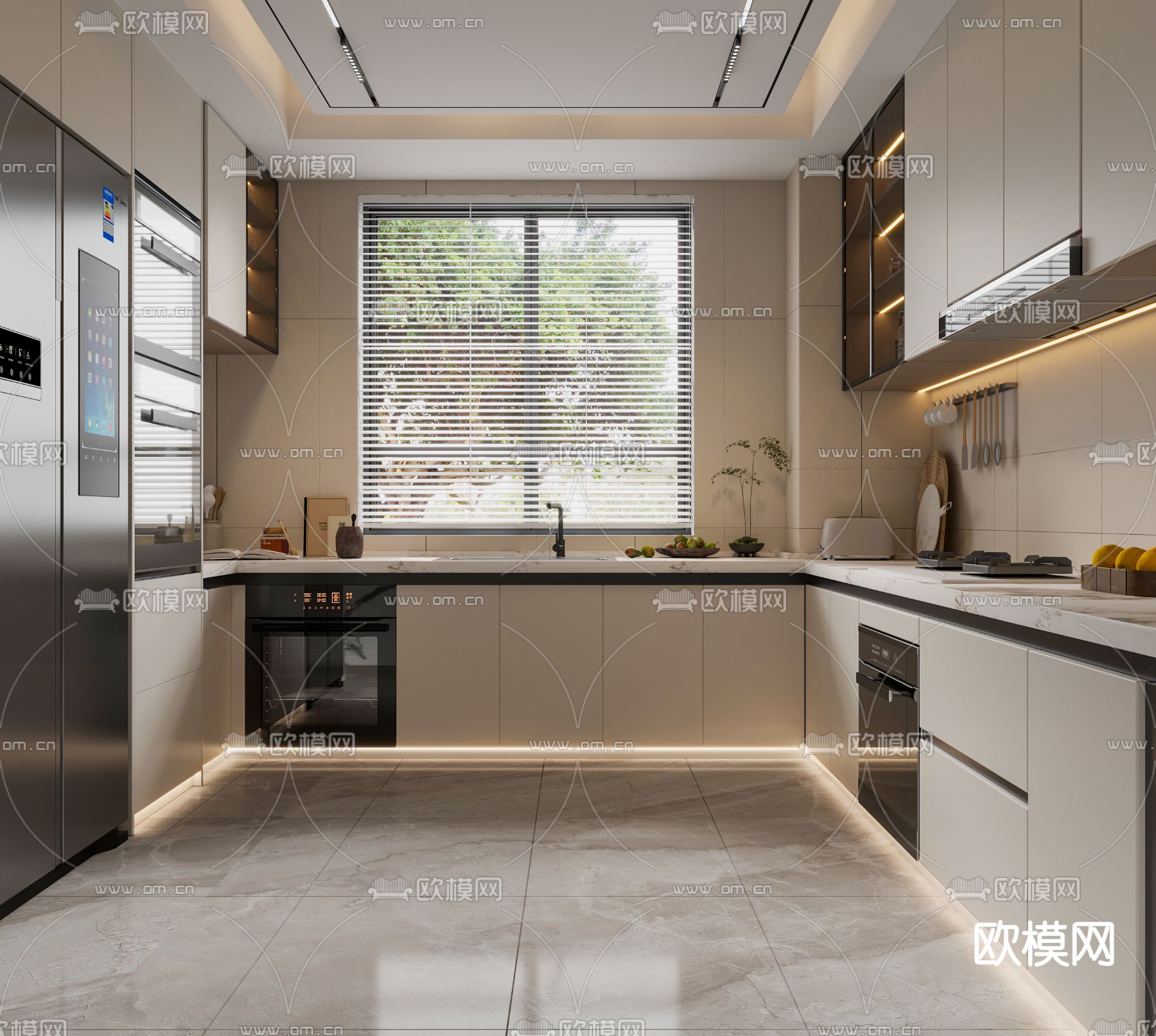 现代厨房 橱柜3d模型下载