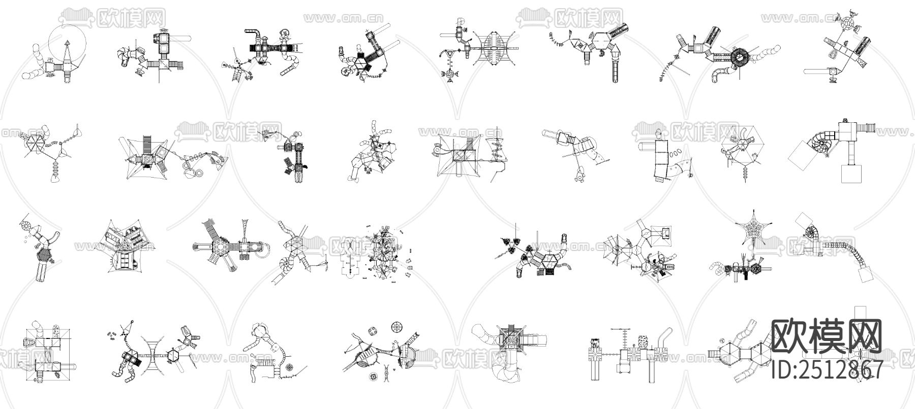 户外滑梯cad图库下载（渲染图4）