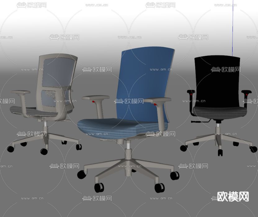 现代办公椅 转椅su模型下载（渲染图2）