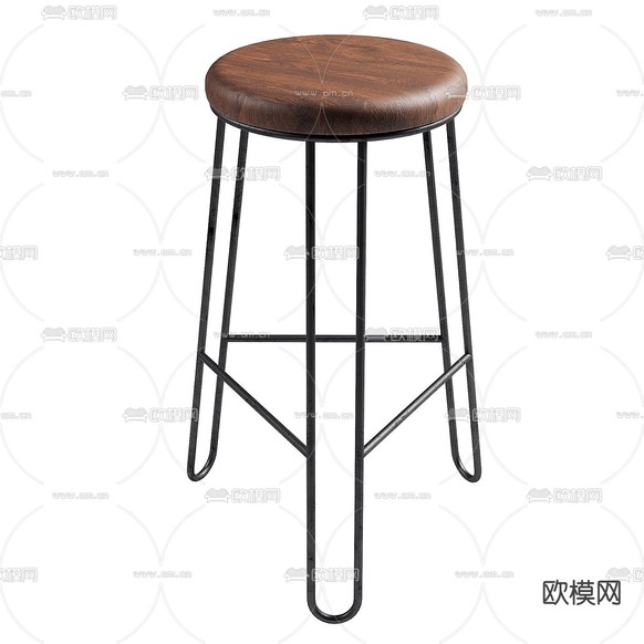 圆形吧凳 吧椅3d模型下载