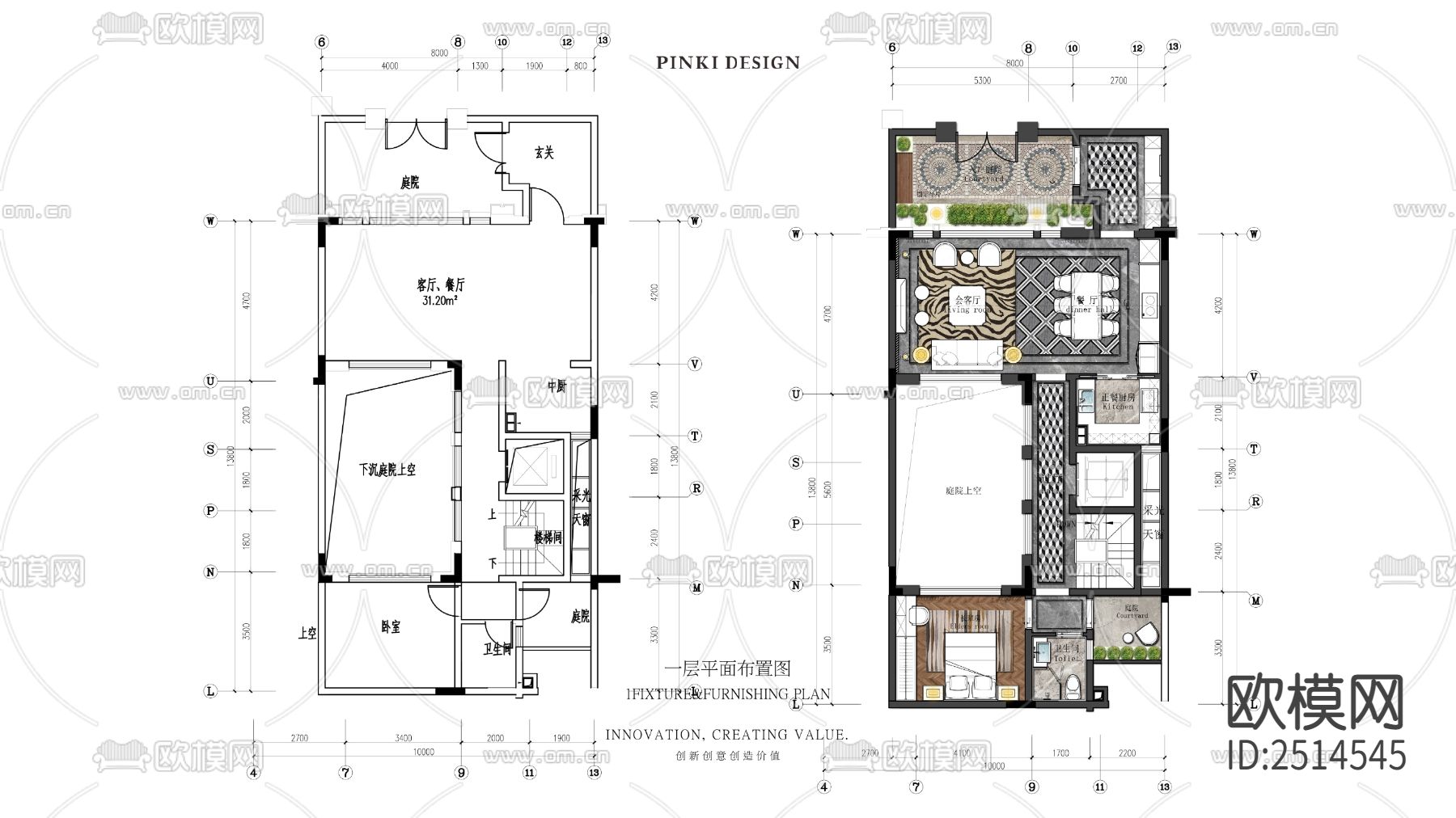 415㎡别墅样板房室内CAD施工图下载（渲染图5）