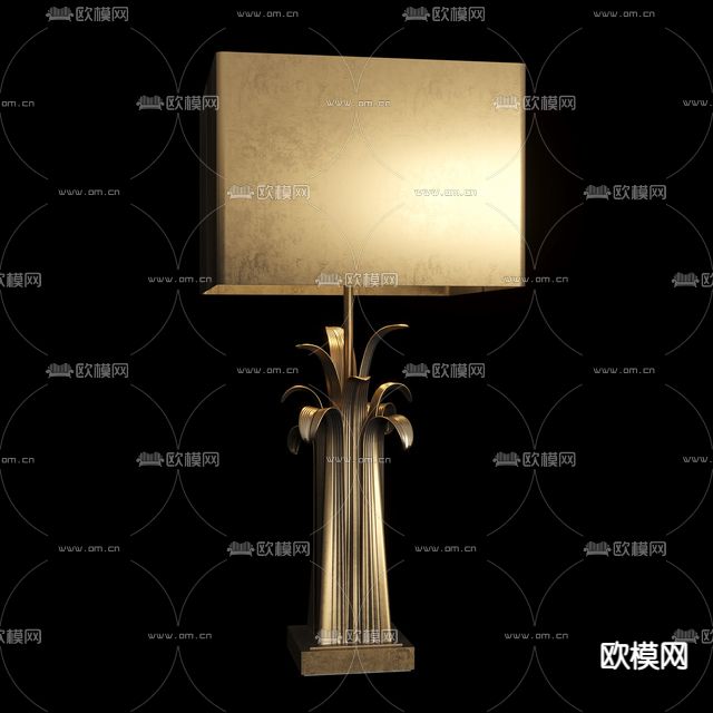 新古典艺术金属台灯免费3d模型下载