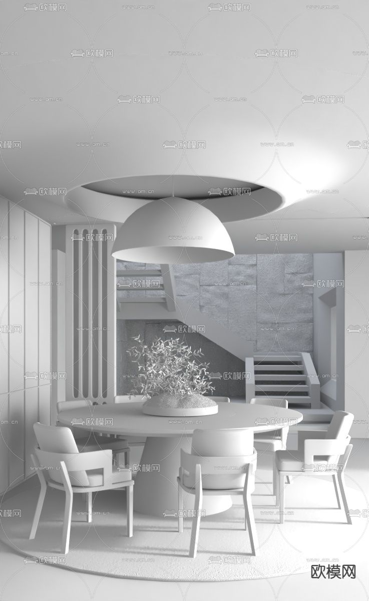 LSD interior design 侘寂餐厅3d模型下载（渲染图2）