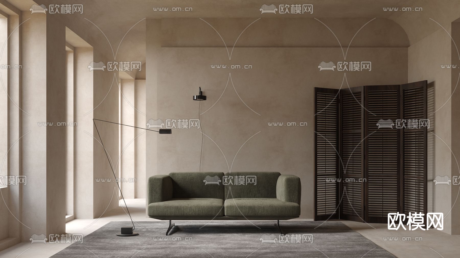 tradition双人沙发3d模型下载