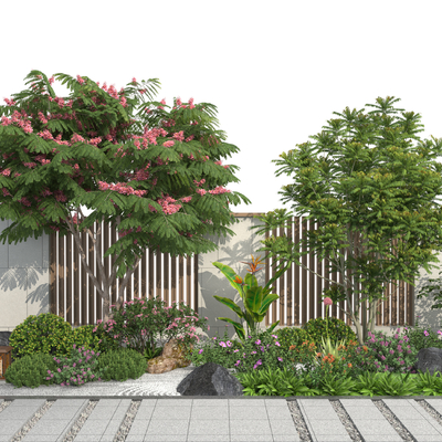  现代植物堆 景观树 灌木带su模型 