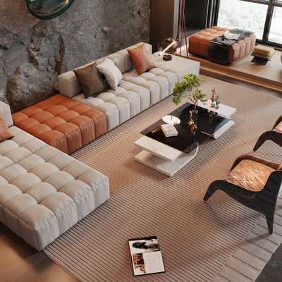  Minotti 米洛提 沙发茶几组合su模型 