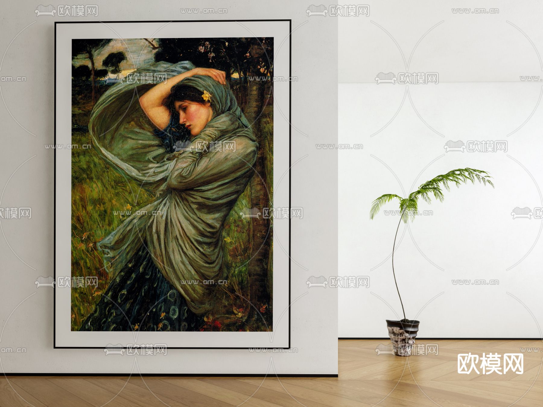 欧式古典装饰挂画su模型下载（渲染图1）