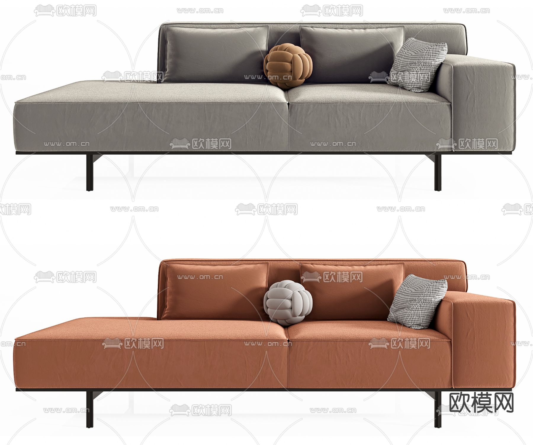 现代贵妃椅su模型下载（渲染图1）