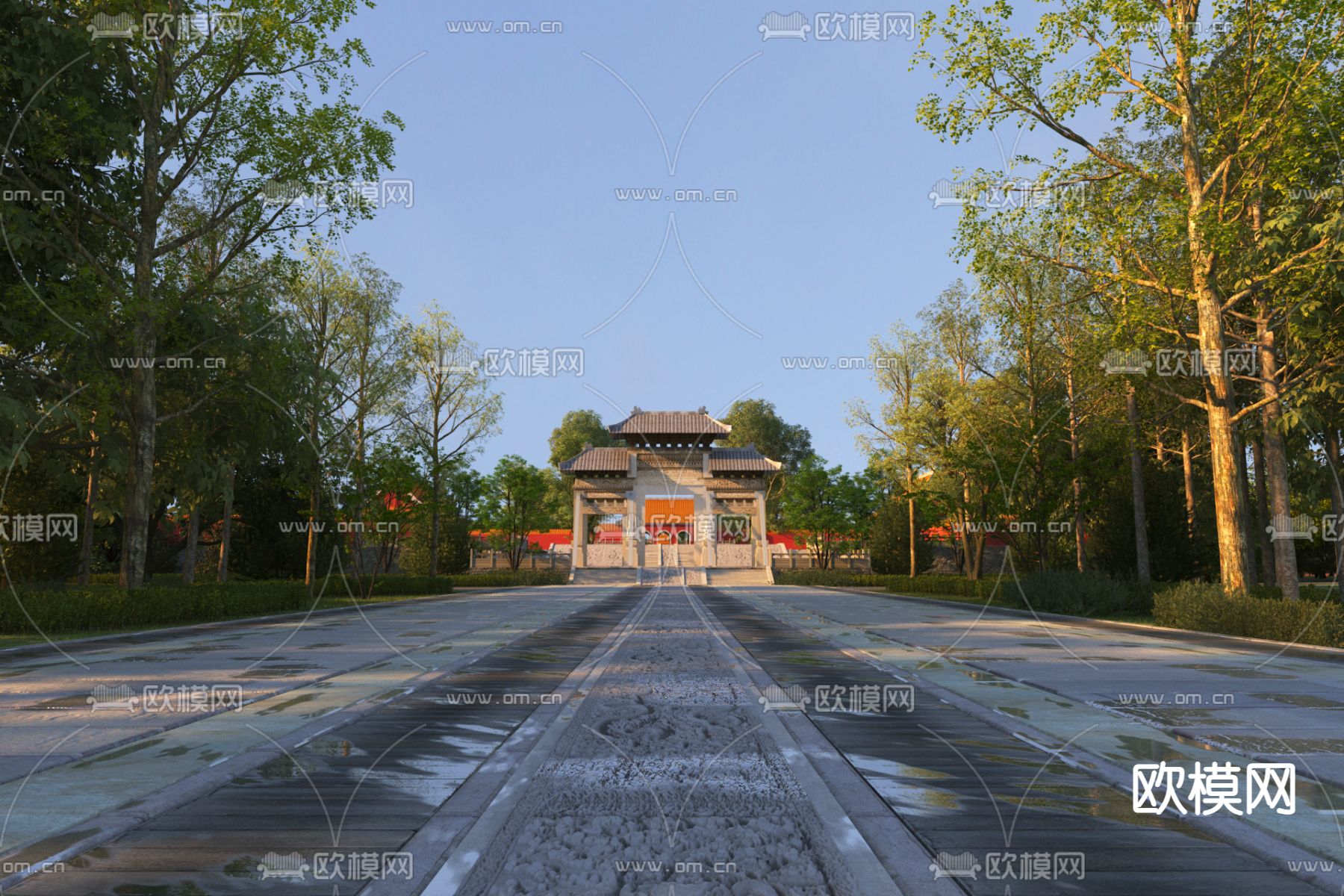 清朝昭陵 北陵牌坊3d模型下载