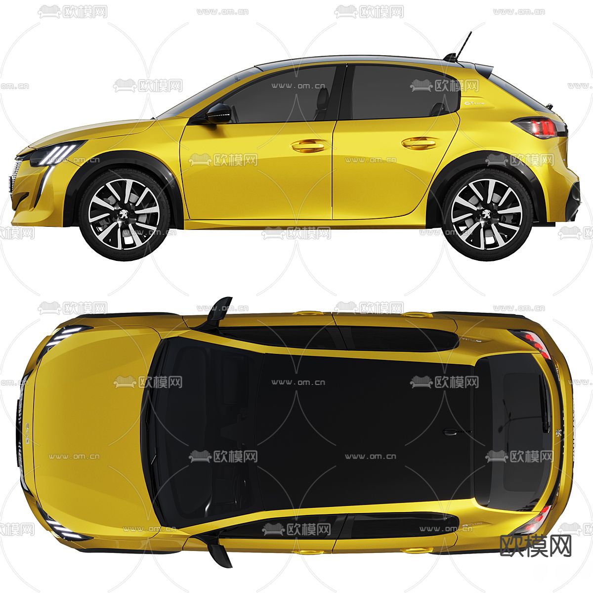 标致汽车 轿车3d模型下载（渲染图4）