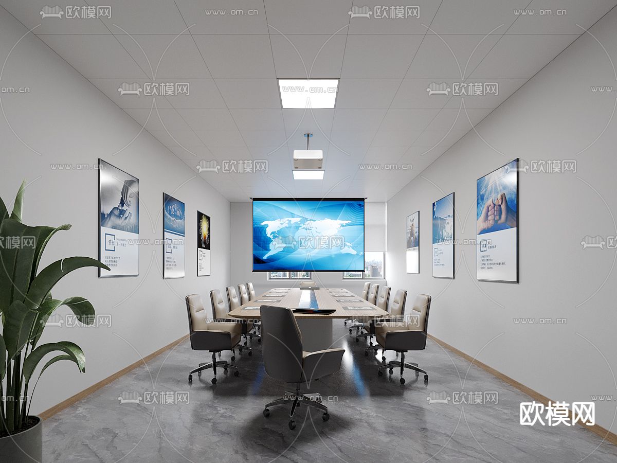 现代会议室 多功能厅su模型下载_ID13014042_sketchup模型下载-欧模网