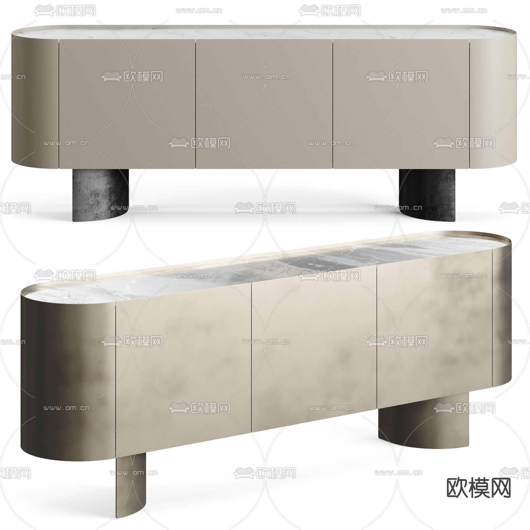 Cattelan Italia 边柜3d模型下载（渲染图1）