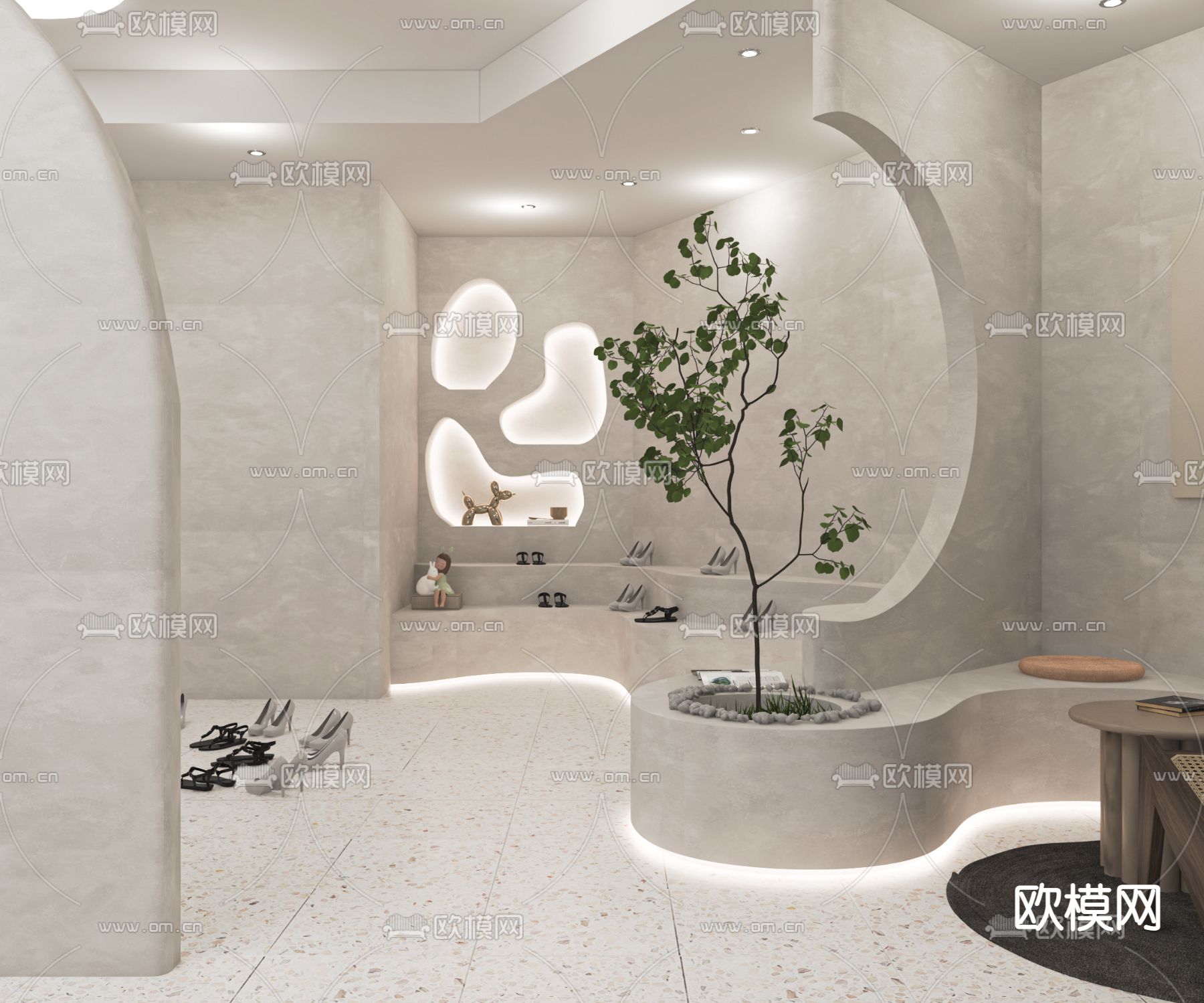 现代鞋店su模型下载（渲染图1）