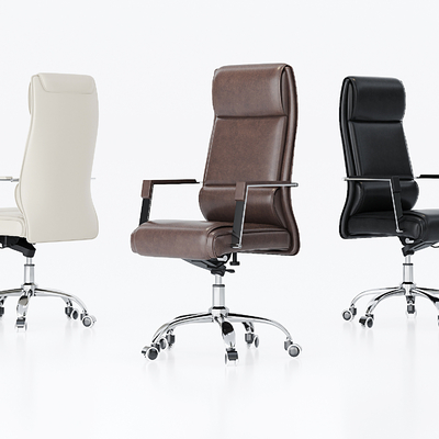  现代皮革大班椅su模型 