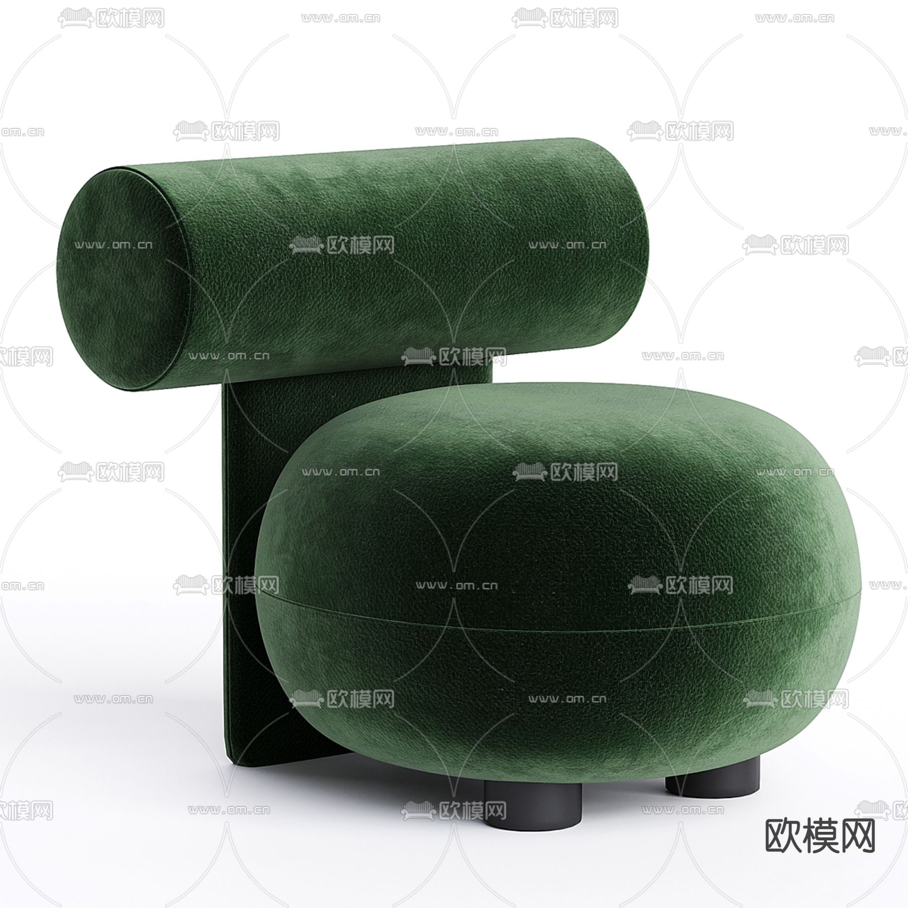 B&B Italia 轻奢单人沙发d模型下载（渲染图1）