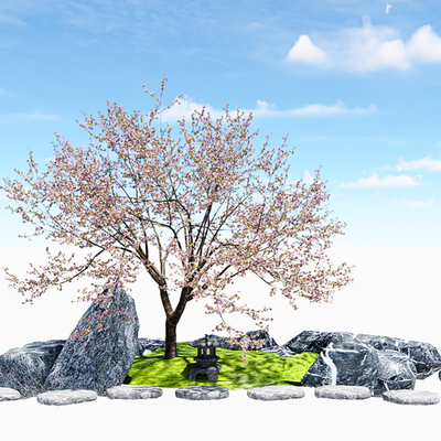  现代红枫  乔木 绿植su模型 