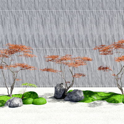  现代红枫  乔木 绿植su模型 