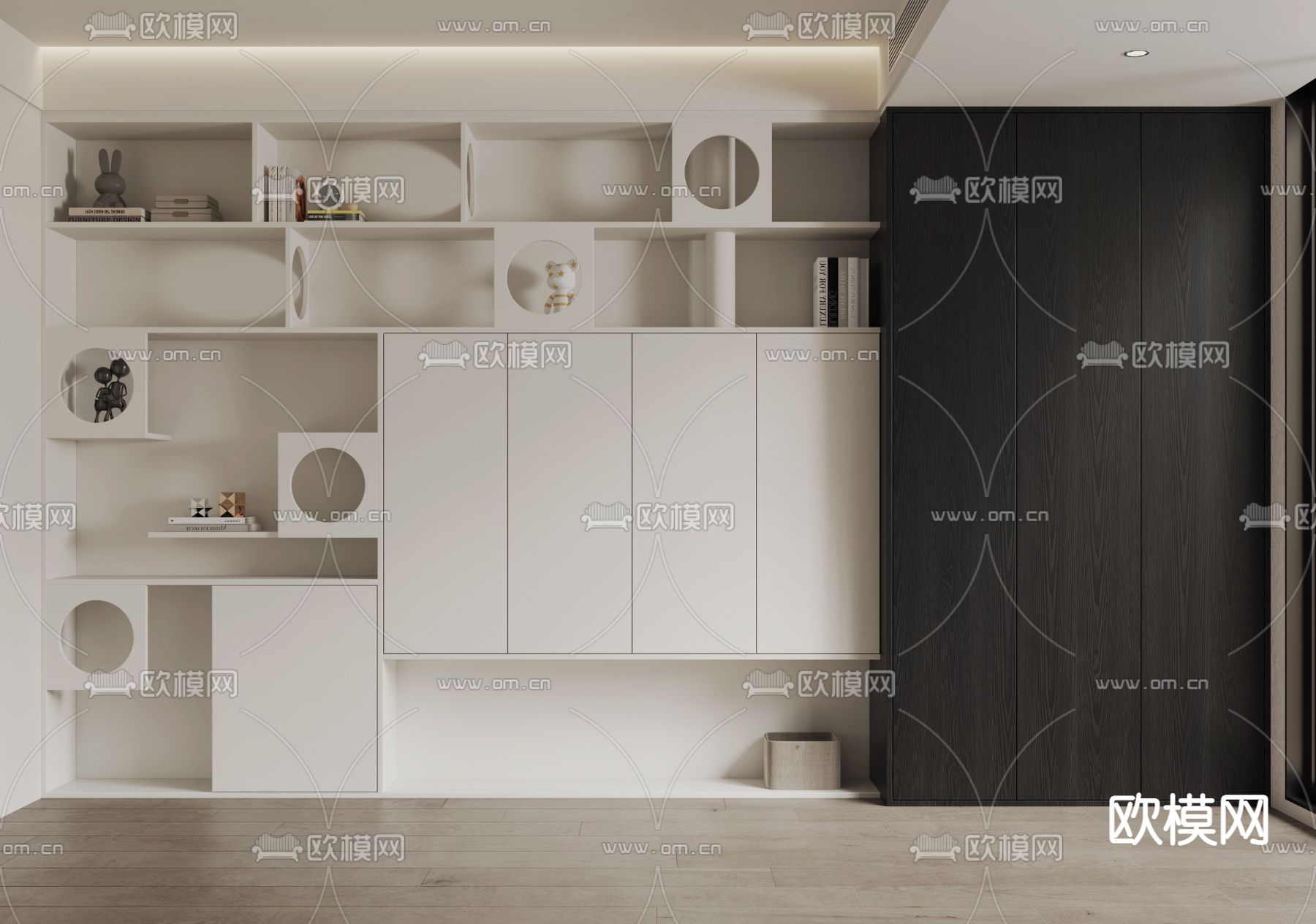 现代装饰柜 储物柜 书柜3d模型下载