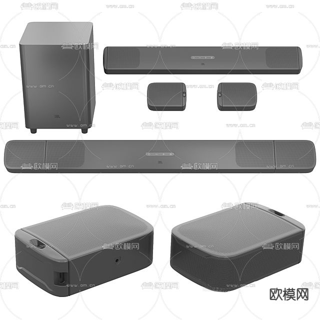 现代蓝牙音响免费3d模型下载