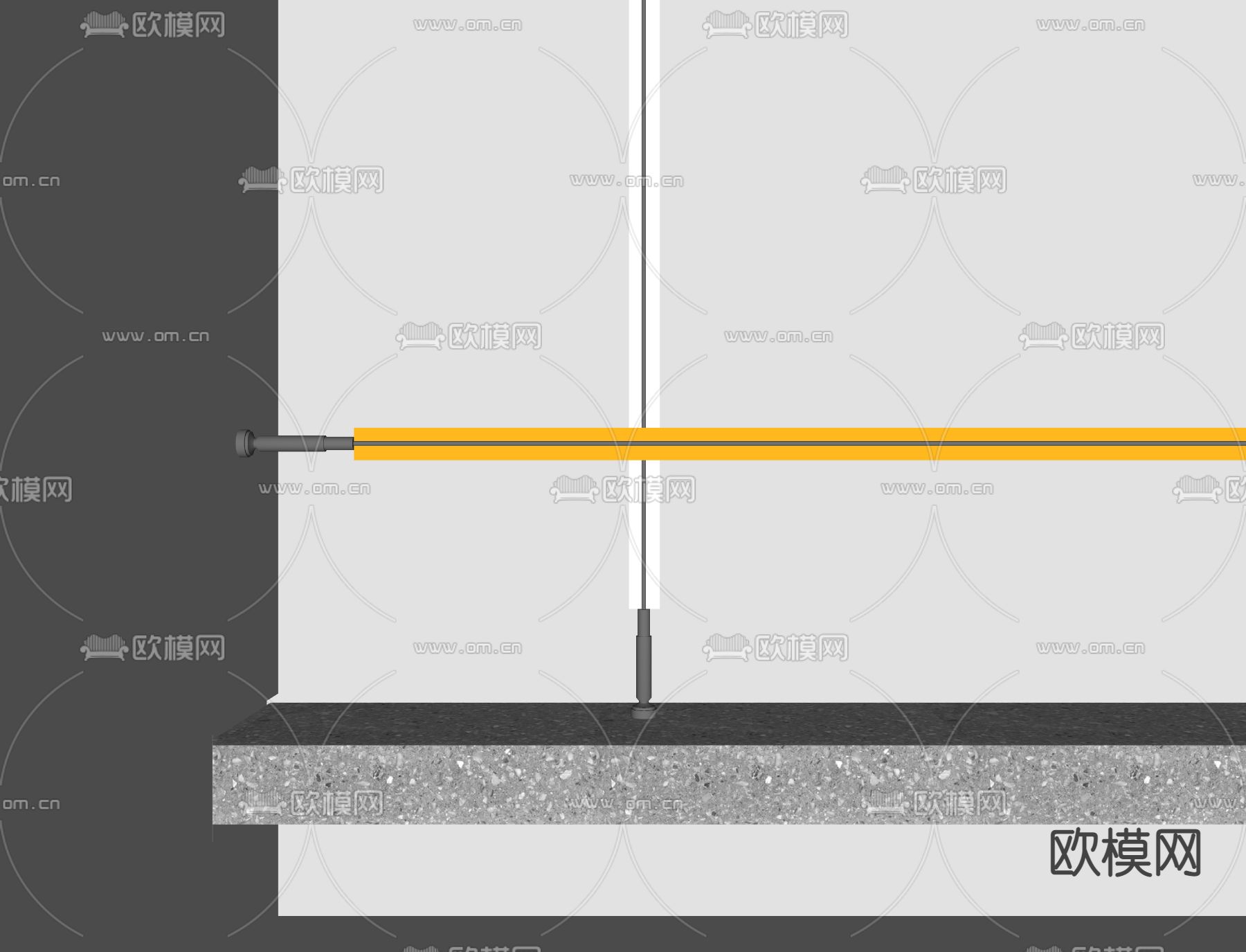 现代天际灯 壁灯 线性灯su模型下载（渲染图2）