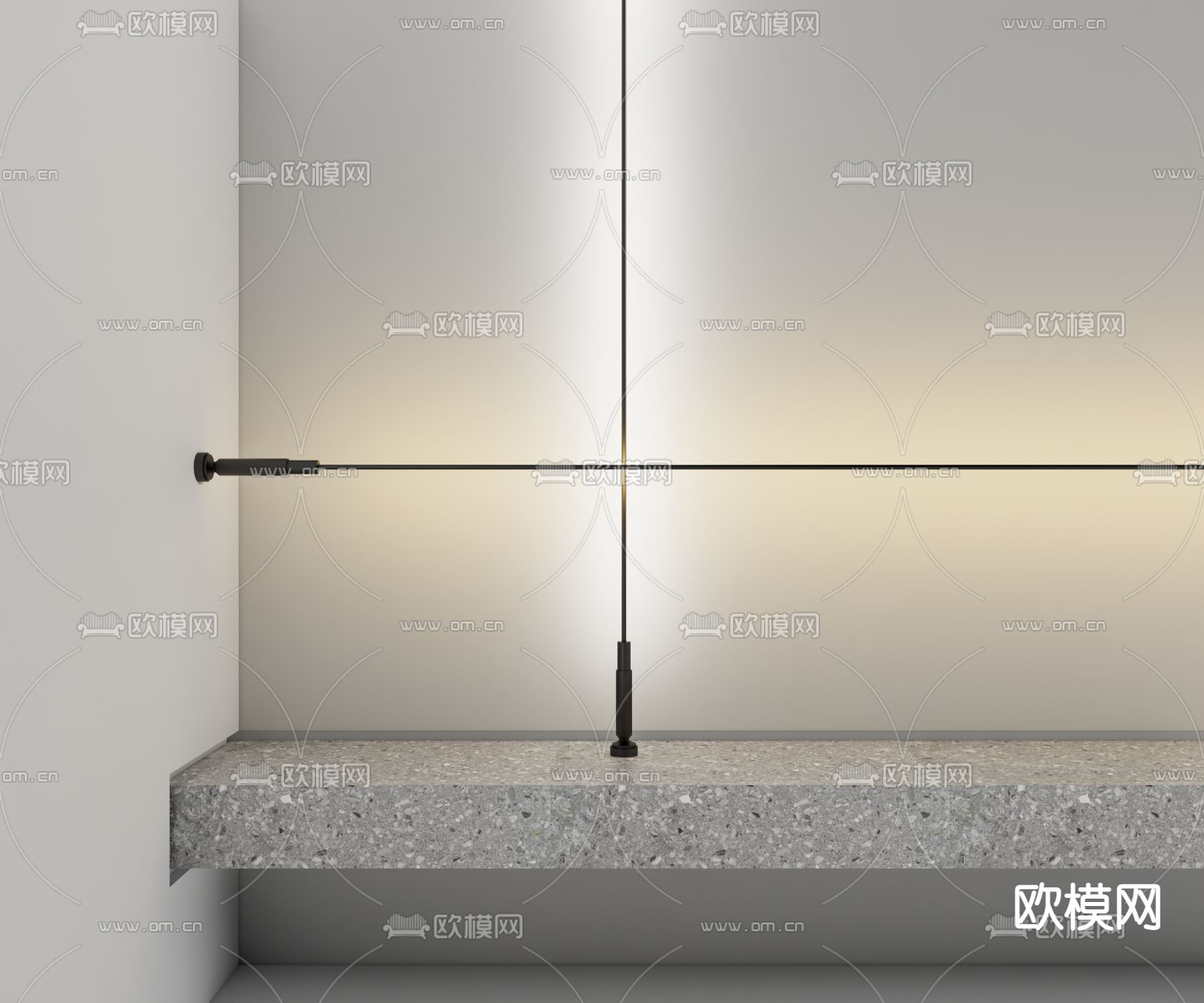 现代天际灯 壁灯 线性灯su模型下载（渲染图1）