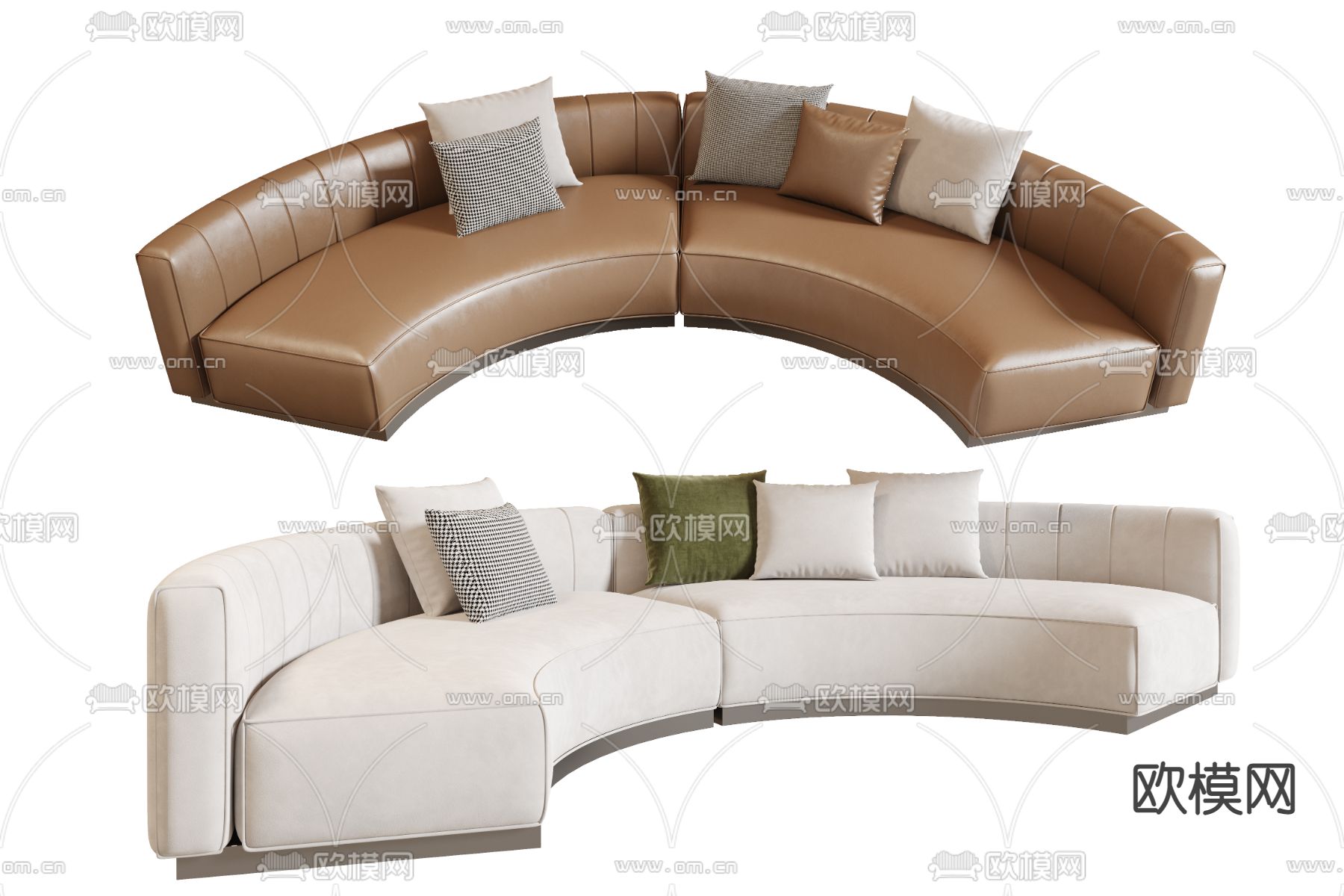 Minotti 弧形沙发3d模型下载