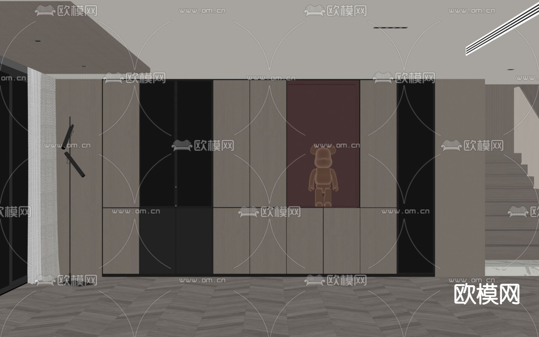 现代酒柜su模型下载（渲染图2）