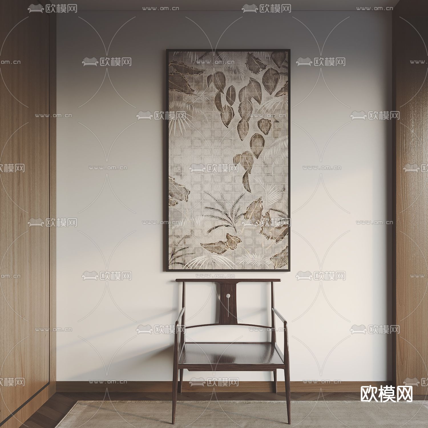 新中式装饰画 挂画su模型