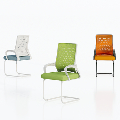  现代办公椅 弓型职员椅su模型 