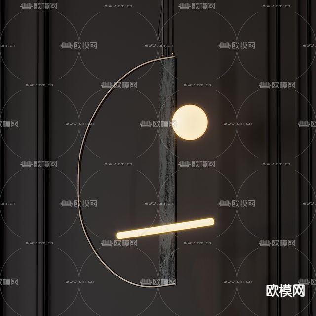 现代极简艺术吊灯免费3d模型下载_ID13022433_3dmax免费模型-欧模网