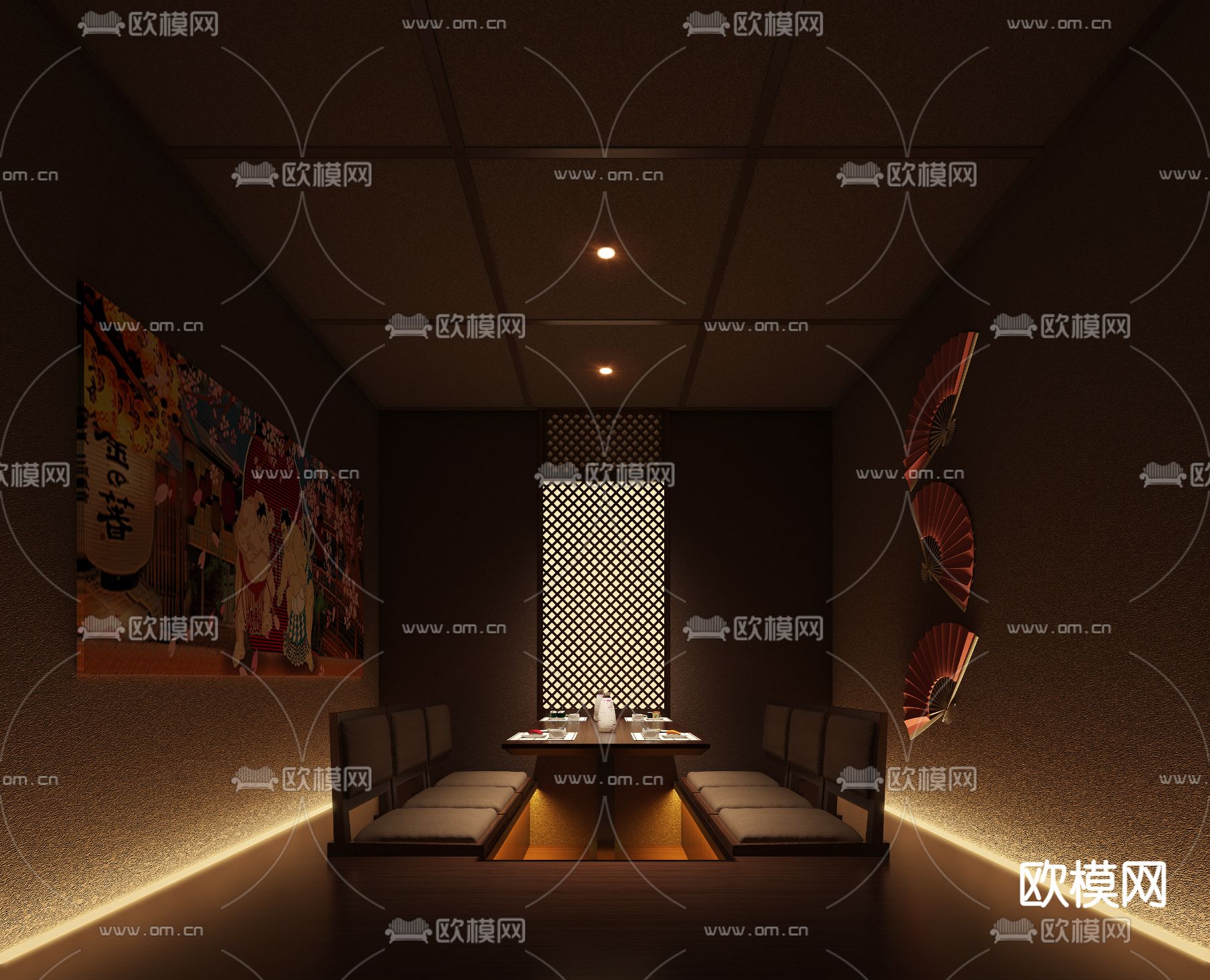 日式包间 包房 包厢3d模型下载