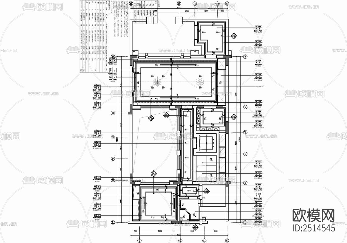 415㎡别墅样板房室内CAD施工图下载（渲染图6）