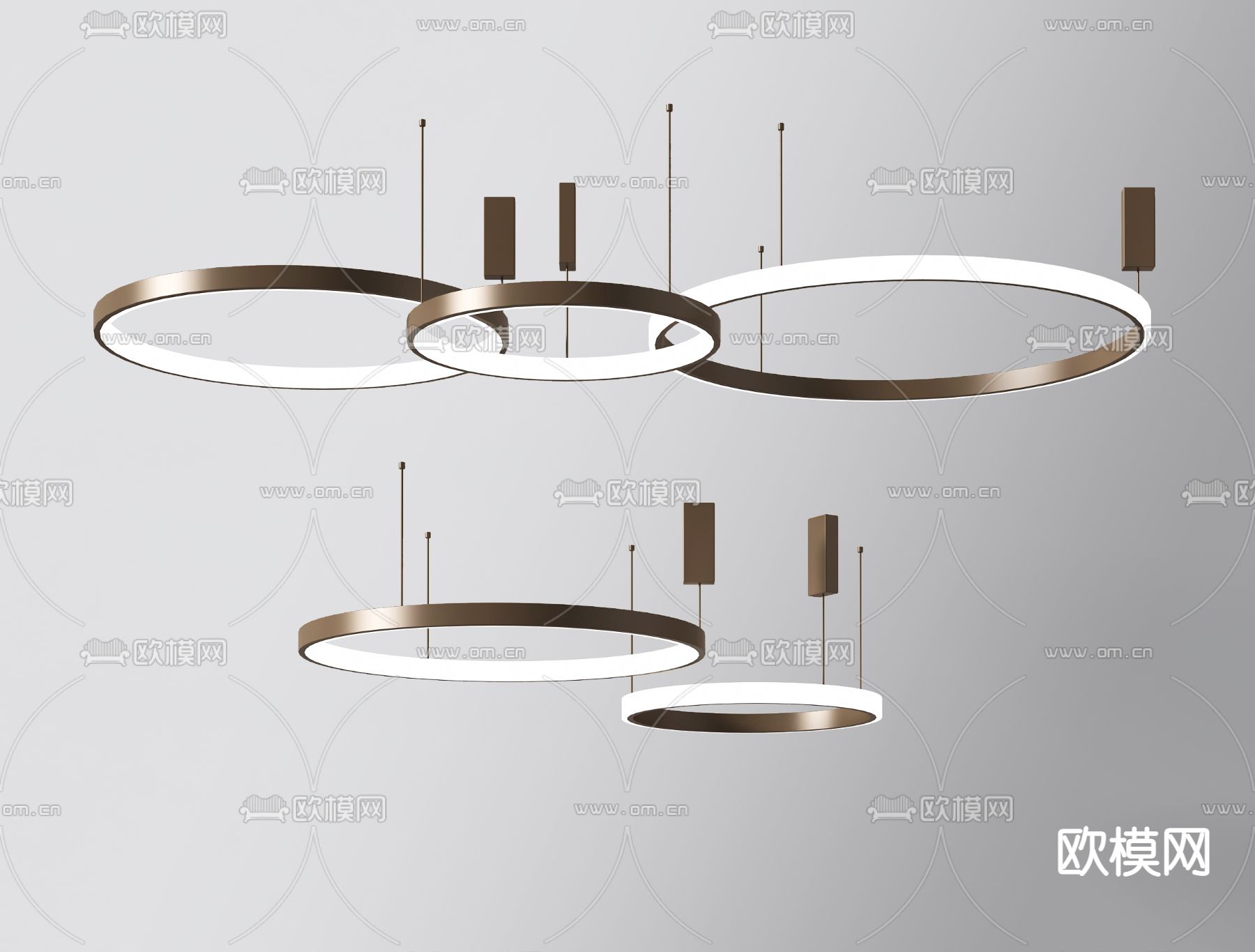 环形灯 金属吊灯3d模型下载_ID13019816_3dmax免费模型-欧模网