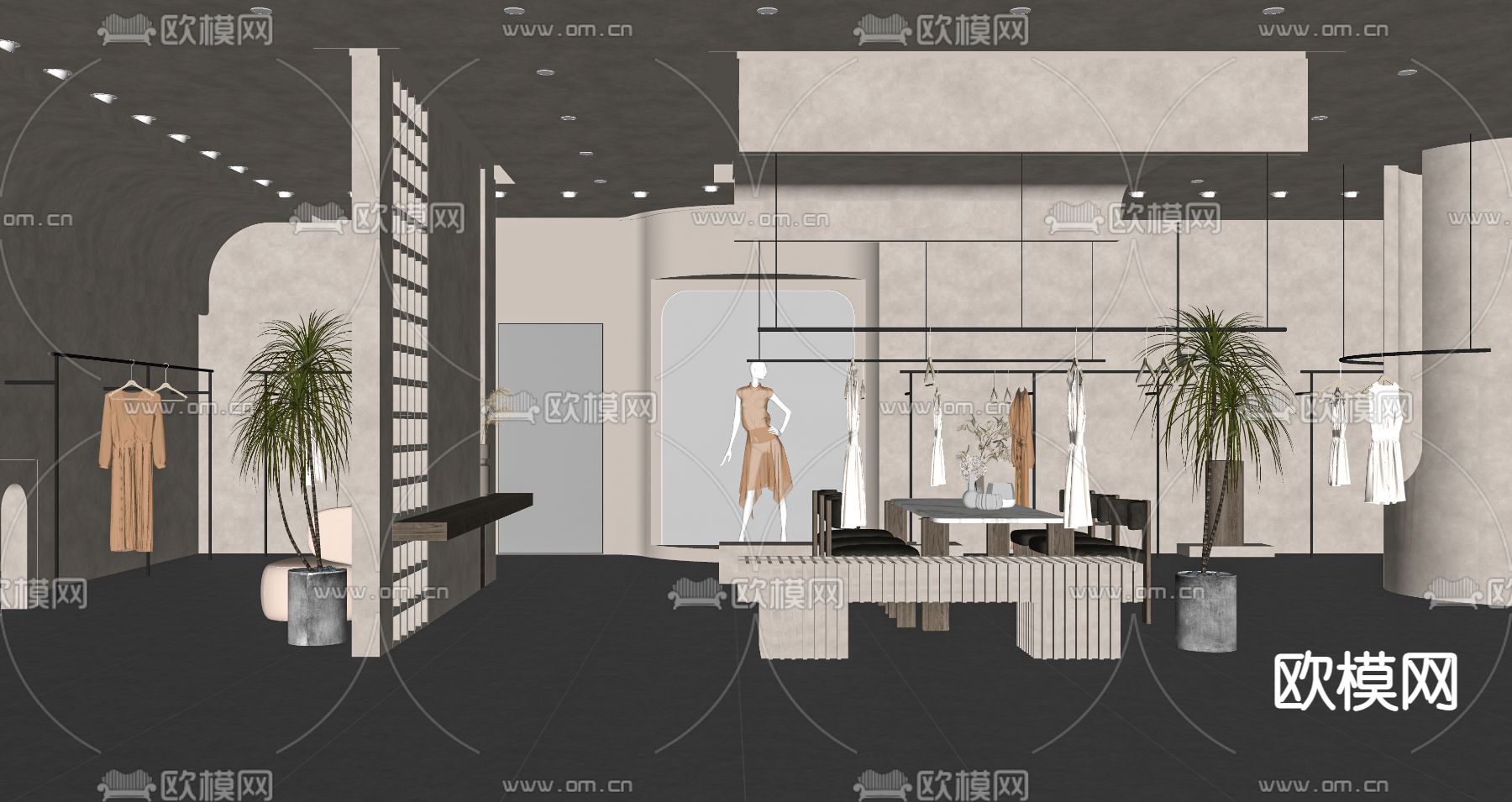 侘寂服装店su模型