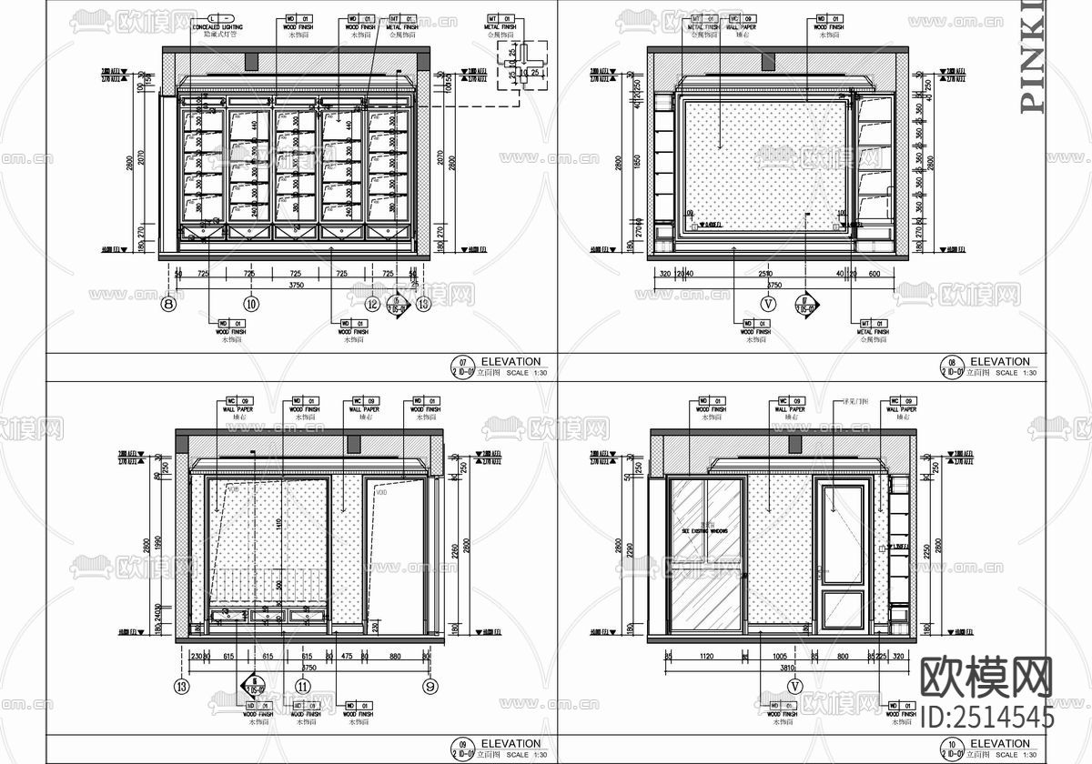 415㎡别墅样板房室内CAD施工图下载（渲染图9）