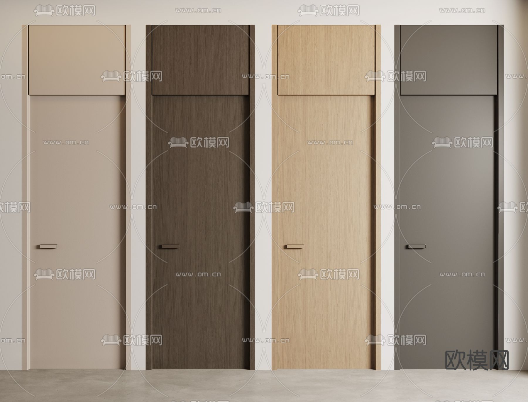 极简门 通顶门 单开门 木门 房门3d模型下载